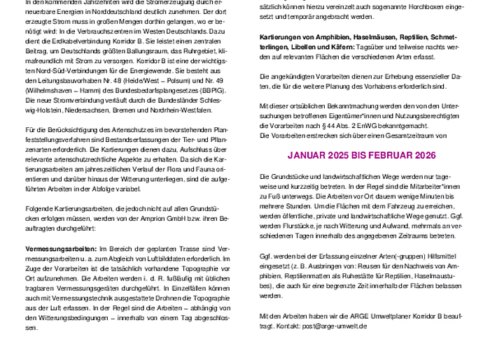 Nr. 397 Ortsübliche Bekanntmachung im Bereich der Gemeinde Epenwöhrden Erdkabelverbindung Korridor B